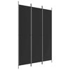 vidaXL 3-falt Skilr&uacute;m Svartur 150x220 cm Tauefni