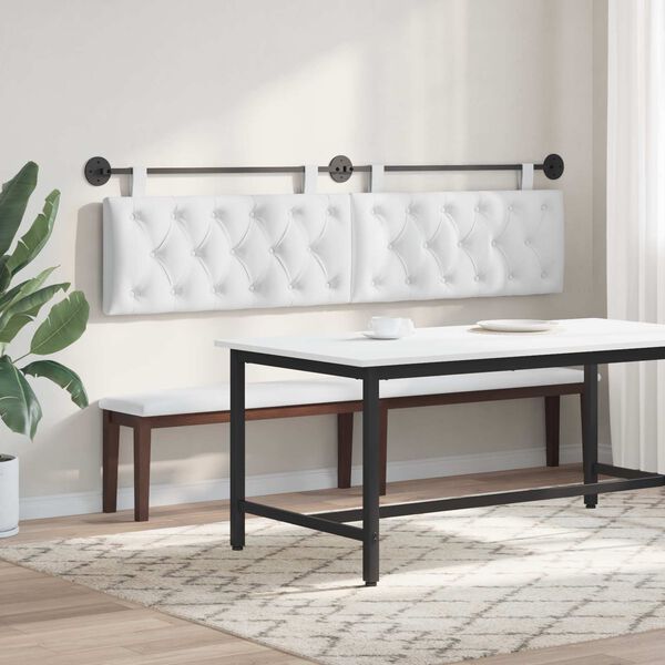 vidaXL Hengisk&aacute;li Vegghengt Hv&iacute;t 210 x 55 x 7 cm d&uacute;kur