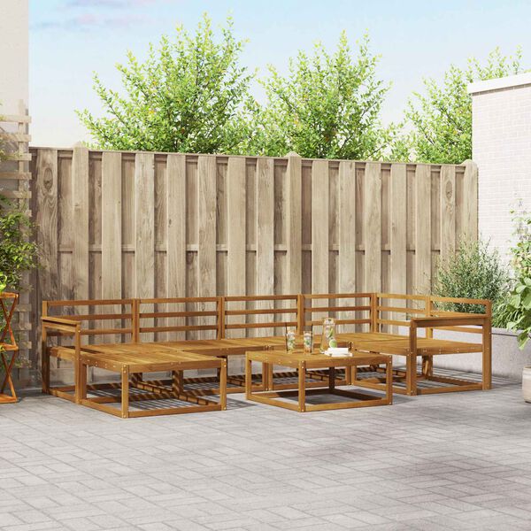 vidaXL &Uacute;ti s&oacute;fasett 7 pcs N&aacute;tt&uacute;rulegur Hrein akas&iacute;utr&eacute;