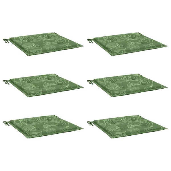 vidaXL St&oacute;la 6 stk. Laufamynstur 50x50x4 cm Tau&aacute;kl&aelig;&eth;i