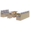 vidaXL Gar&eth;s&oacute;fa sett me&eth; p&uacute;&eth;i 10 pcs Drapplita&eth;ur p&oacute;l&yacute;rattan