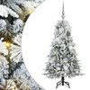 vidaXL Gervi hengdu j&oacute;latr&eacute; me&eth; 150 LED Hv&iacute;tt 120 cm PE og PVC