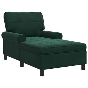 vidaXL Chaise Lounge me&eth; p&uacute;&eth;i D&ouml;kkgr&aelig;n 91 x 157 x 91 cm Flauel