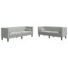 vidaXL Stofa s&oacute;fi 2 pcs Lj&oacute;sgr&aacute;r 194 x 74,5 x 70,5 cm Flauel