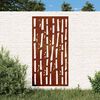 vidaXL Veggskreyting &iacute; Gar&eth;inn 105x55 cm Corten St&aacute;l Bambush&ouml;nnun