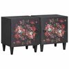 vidaXL N&aacute;ttbor&eth; me&eth; dyrum 2 pcs Svartur 40 x 33 x 46 cm Hart mang&oacute;tr&eacute;
