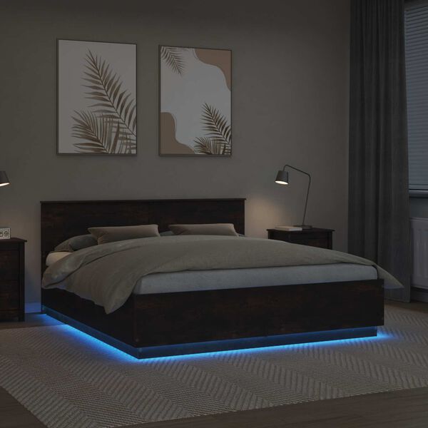 vidaXL Ramsv&iacute;k me&eth; h&ouml;fu&eth;gafl Rau&eth;-eik 200 x 200 cm Samsettur vi&eth;ur