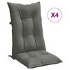 vidaXL St&oacute;lsessur H&aacute;tt Bak 4 stk. Gr&aacute;ar blanda 120x50x7 cm Tau&aacute;kl&aelig;&eth;i