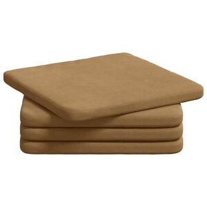 vidaXL Setjp&uacute;&eth;ar 4 pcs Br&uacute;nn 40 x 40 x 3 cm Flauel