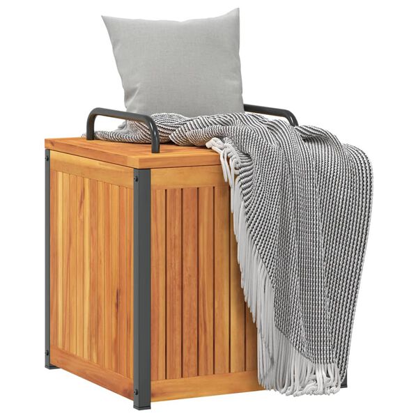 vidaXL &Uacute;tisessukassi 45x45x45/53 cm Gegnheill Akas&iacute;uvi&eth;ur og St&aacute;l