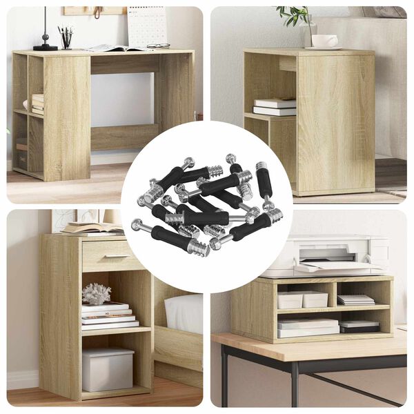 vidaXL L&aelig;singaskr&uacute;fa 12 pcs Silfur og Black M6 x 40 mm M&aacute;lmur