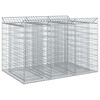 vidaXL Gabion h&aelig;kka&eth; r&uacute;m 2 pcs Silfurlitur