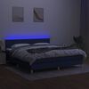 vidaXL H&oacute;lfa&eth; Springr&uacute;m me&eth; D&yacute;nu&LED Bl&aacute;r 160x200cm Tauefni