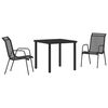 vidaXL Gar&eth;ur bor&eth;sett 3 pcs Svartur Dufth&uacute;&eth;a&eth; st&aacute;l