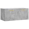 vidaXL Veggsk&aacute;pur Steypugr&aacute;r 80x36,5x35 cm Samsettur Vi&eth;ur