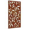 vidaXL Veggskreyting &iacute; Gar&eth;inn 105x55 cm Corten St&aacute;l Bambusbla&eth;ah&ouml;nnun