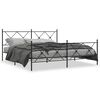 vidaXL R&uacute;mgrind &uacute;r M&aacute;lmi me&eth; H&ouml;fu&eth;gafli & F&oacute;tagafli Sv&ouml;rt 183x213 cm