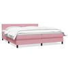 vidaXL Spring r&uacute;m me&eth; d&yacute;nu Bleik 180x210 cm Flauel