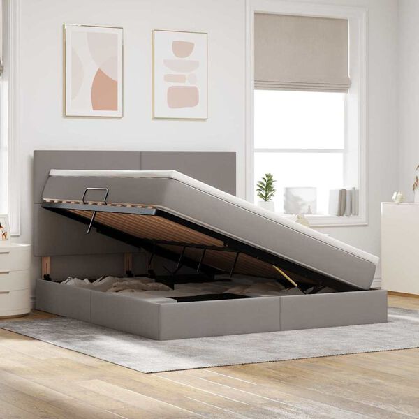 vidaXL R&uacute;m me&eth; geymslur&yacute;mi og d&yacute;nu M&oacute;gr&aacute;r 180 x 200 cm P&oacute;l&yacute;ester