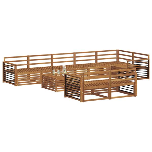 vidaXL &Uacute;ti s&oacute;fasett 9 pcs N&aacute;tt&uacute;rulegur