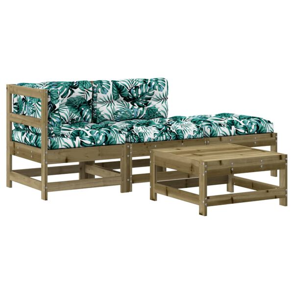 vidaXL 4 Parta Gar&eth;s&oacute;fasett me&eth; Sessum Gagnvarin Fura