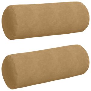 vidaXL Bolster P&uacute;&eth;ar 2 pcs Br&uacute;nn &Oslash; 25 x 70 cm Korduroy efni