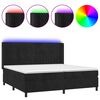 vidaXL H&oacute;lfa&eth; Springr&uacute;m me&eth; D&yacute;nu&LED Svart 200x200cm cm Flauel