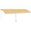 vidaXL Sj&aacute;lfvirkt Syggni me&eth; LED&Vindskynjara 600x300 cm Gult og Hv&iacute;t