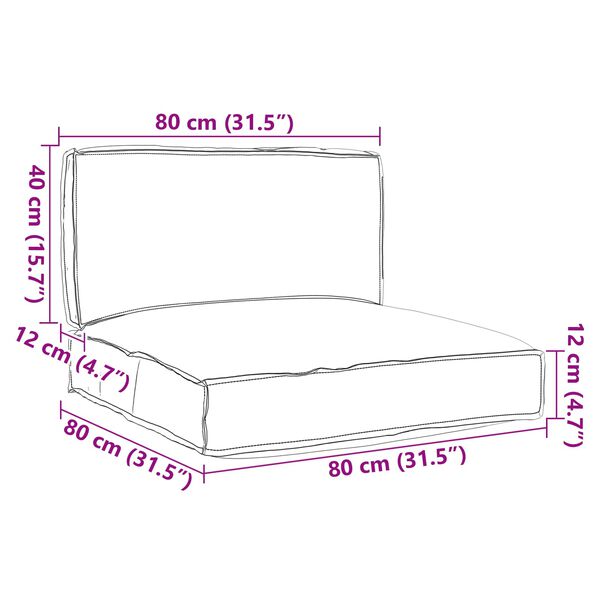 vidaXL P&uacute;&eth;asett &aacute; pall 2 pcs M&oacute;gr&aacute;r Oxford efni