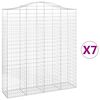 vidaXL Bogadreginn Grj&oacute;tkassi 7 stk. 200x50x220/240 cm Sinkh&uacute;&eth;a&eth; J&aacute;rn