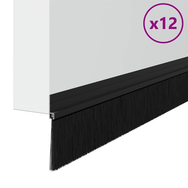 vidaXL Sj&aacute;lfklemmdu hur&eth;arbrosseglin 12 pcs Svartur 100 cm &Aacute;lblenda