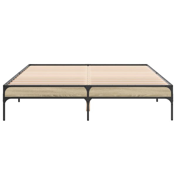 vidaXL R&uacute;mgrind &aacute;n D&yacute;nu Sonoma Eikarlitur 160x200 cm