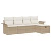 vidaXL Gar&eth;s&oacute;fa sett me&eth; p&uacute;&eth;i 5 pcs Drapplita&eth;ur Poly rattan