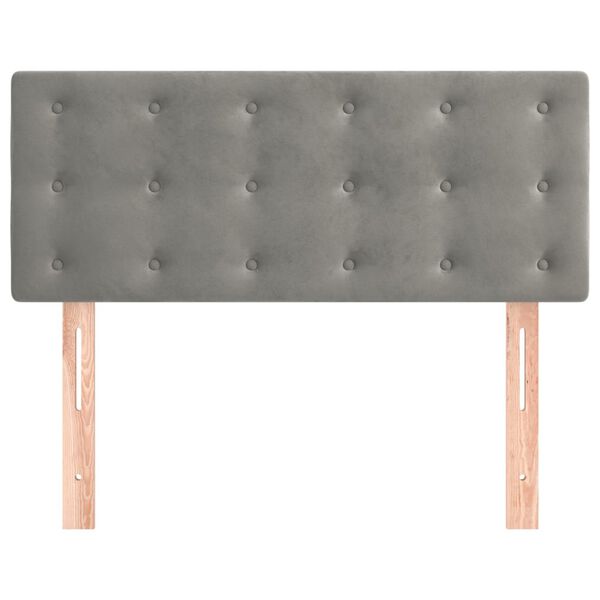 vidaXL Höfðagafl Ljósgrár 80x5x78/88 cm Flauel