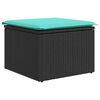 vidaXL 6 stykki gar&eth;s&oacute;fasett me&eth; p&uacute;&eth;um Black Poly Rattan Acacia