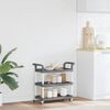 vidaXL Vagn á 3 Hæðum Grár 77x34x72 cm Ál