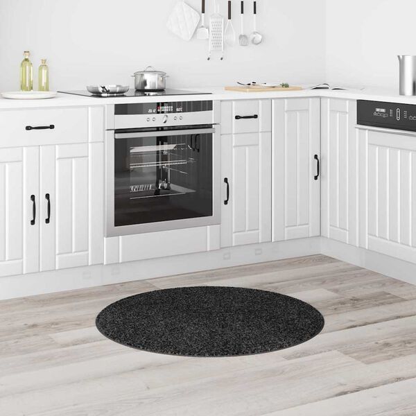 vidaXL Anti-slynginn Shaggy teppi D&ouml;kk gr&aacute; 90 x 90 cm PP