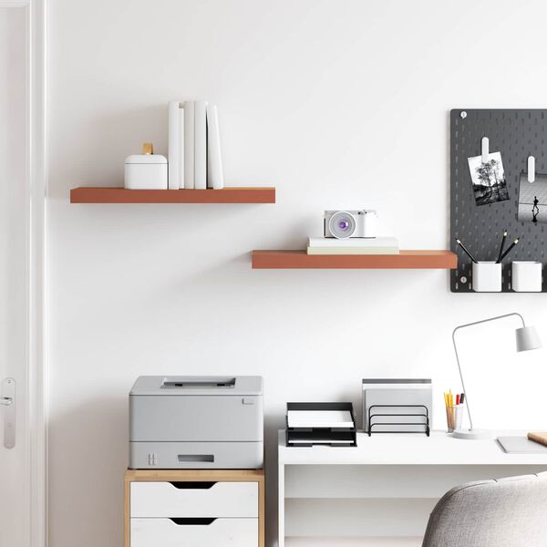 vidaXL Vegghylla Vegghengt 2 pcs Rau&eth;ur 60 x 23 x 4 cm Samsettur vi&eth;ur