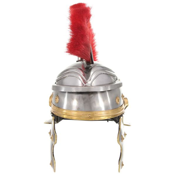 vidaXL Rómverskur Hermannahjálmur Antík Eftirlíking LARP Silfur Stál