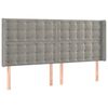 vidaXL H&ouml;f&eth;agafl me&eth; Eyrum 163x16x118/128 cm Lj&oacute;sgr&aacute;tt Flauel