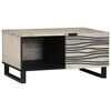 vidaXL S&oacute;fabor&eth; Beige og svartur 80 x 50 x 40 cm Gegnheill akas&iacute;uvi&eth;ur