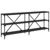 vidaXL Veggbor&eth; me&eth; hillu Svartur Eik 180 x 30 x 75 cm Samsettur vi&eth;ur
