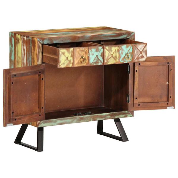 vidaXL Komm&oacute;&eth;a Marglit 70x35x70 cm Gegnheill Endurunninn Vi&eth;ur