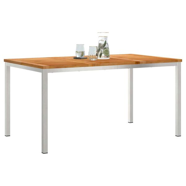 vidaXL Matarborð Brúnn 150 x 90 x 75 cm Solid teak viður