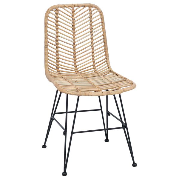 vidaXL Bor&eth;st&oacute;ll 2 pcs N&aacute;tt&uacute;rulegur 44 x 47 x 85 cm Rattan og j&aacute;rn