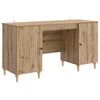 vidaXL Skrifbor&eth; Handverkseik 142,5 x 50 x 75 cm Samsettur vi&eth;ur