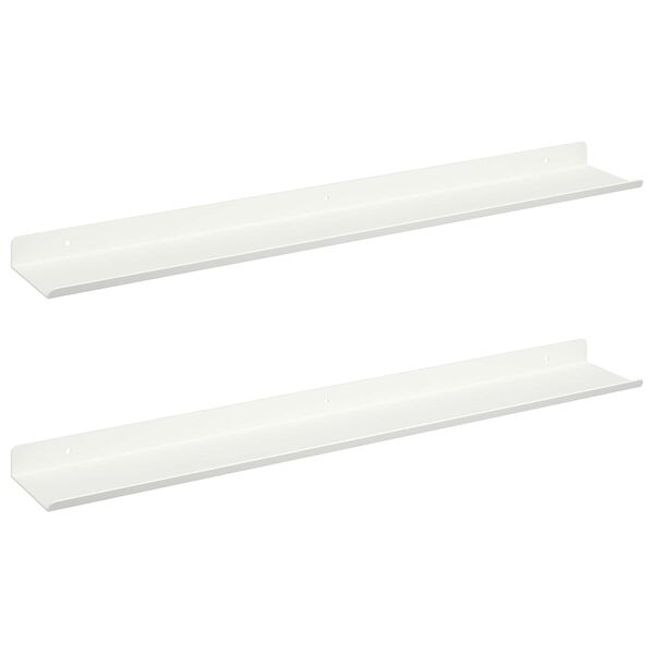 vidaXL Flj&oacute;tandi skrifbor&eth; Vegghengt 2 pcs Hv&iacute;t 60 x 8,5 x 2,5 cm St&aacute;l