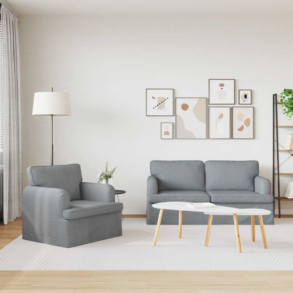 vidaXL S&oacute;fi 2 pcs Lj&oacute;sgr&aacute;r 162 x 80 x 85 cm d&uacute;kur