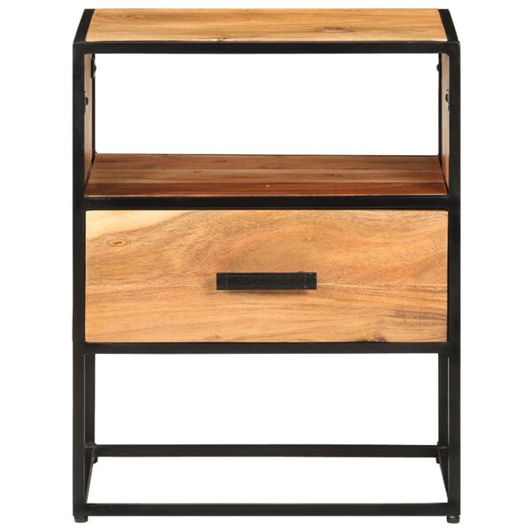 vidaXL Náttborð 40x30x50 cm Gegnheill Akasíuviður