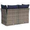 vidaXL Garðasófi með púði 8 pcs grey and navy Poly rattan